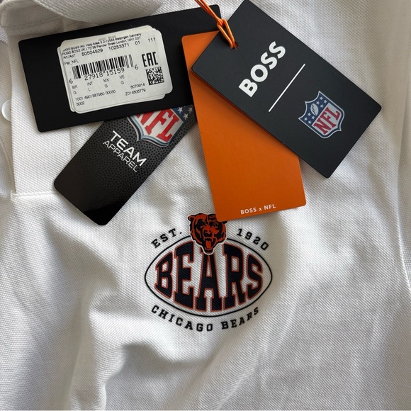 BOSS X NFL Chicago Bears COTTON SHIRT WITH COLLABORATIVE BRANDING Large NWT - Picture 7 of 12